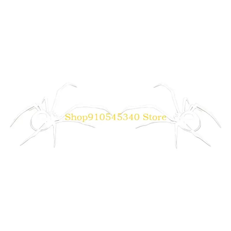 U2JA Helmet Spiders Vehicle Decal Pair for Fairing, Car Glass and Smooth Panels, Neat Edge Halloween Accent Panel Style