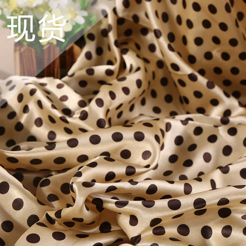 Dot Shade Print Point Cap Scarf Satin Scarf Ribbon Dress Pajama Fabric