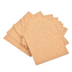 Durable High Quality Practical Cork Mat For Home 10Pcs Backing Bar Coasters Cork DIY Mat Self-adhesive Sheet 100 X 100 X 1mm