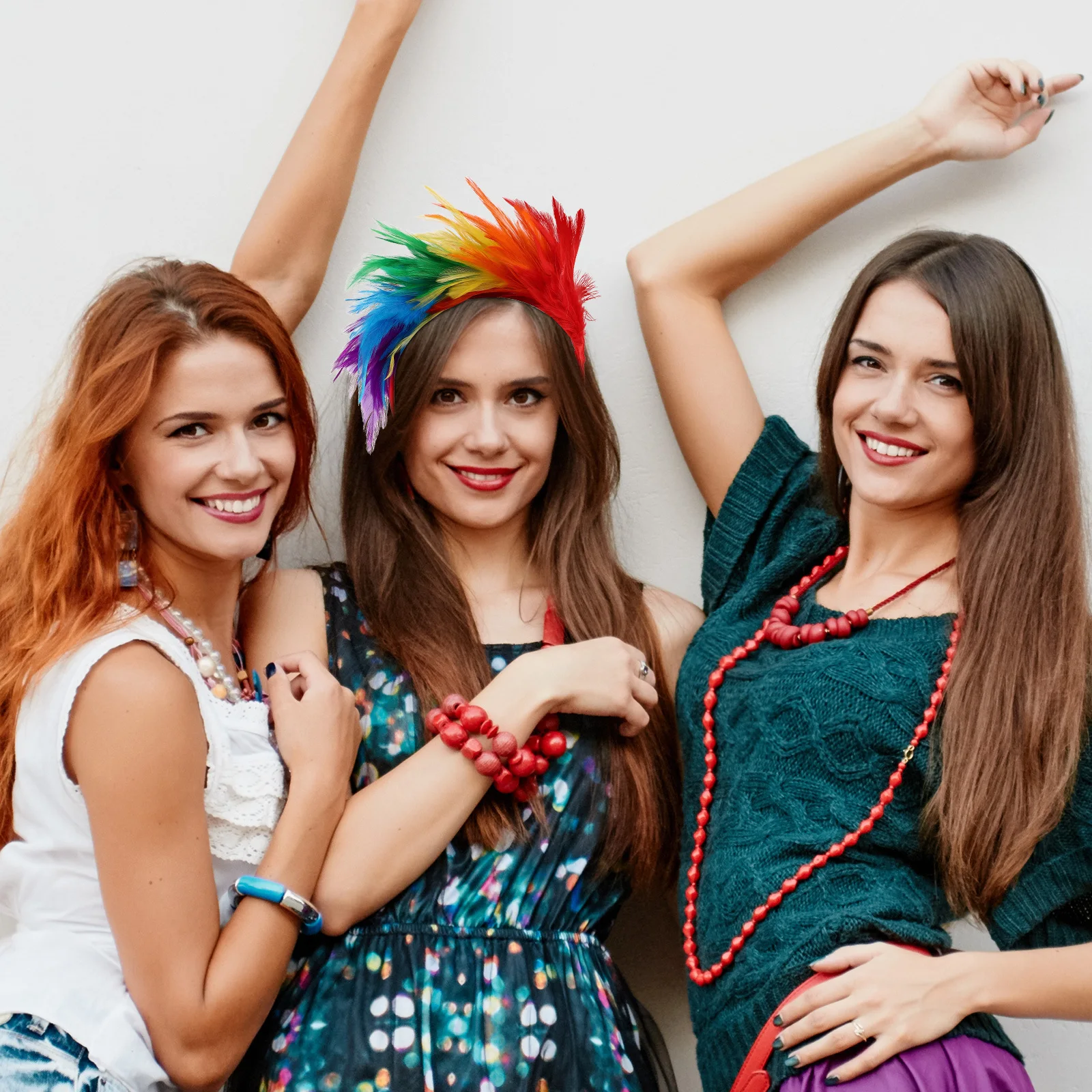 

Карнавальный костюм, головной убор, женский искусственный шлейф, многоцветная повязка на голову для выпускного вечера, маскарадный аксессуар, нескользящая повязка для волос для вечеринки