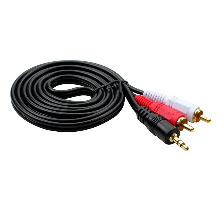 3.5mm Plug Jack Connector to 2 RCA Male Music Stereo Adapter Cable Audio AUX Line for Phones TV Sound Speakers 1.4m/19m