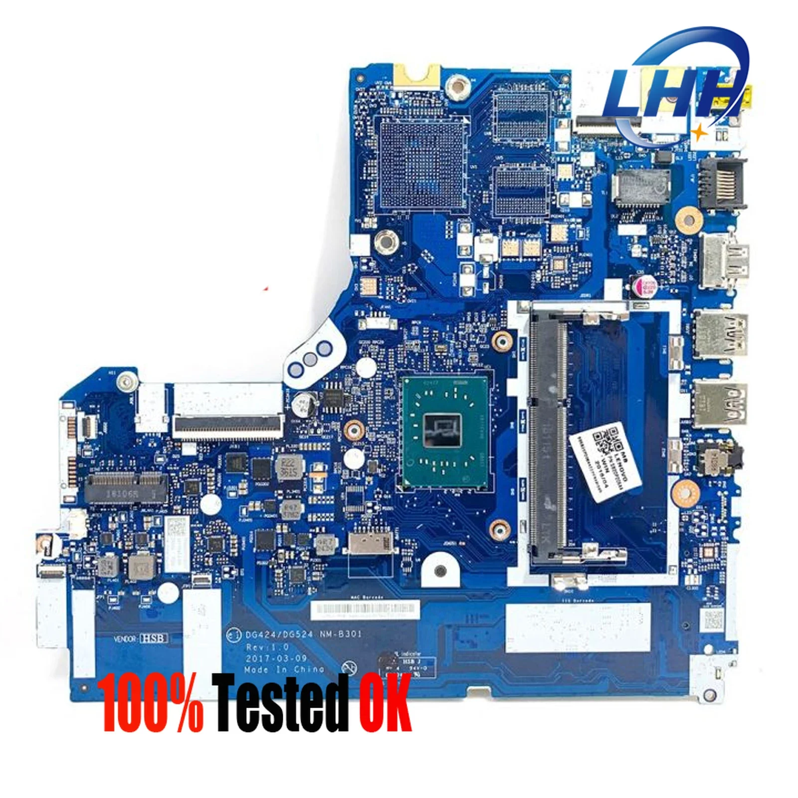 

Материнская плата DG424 DG524 NM-B301 для Lenovo Ideapad 320-15IAP, материнская плата для ноутбука, процессор N3350 N4200 DDR3L 5B20P20642
