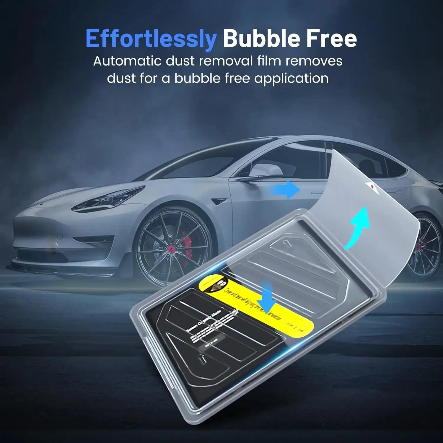 Matte Anti-Glare Tempered Glass Screen Protector for Model Y (2024-2020), Model 3 (2023-2017) with installation tools