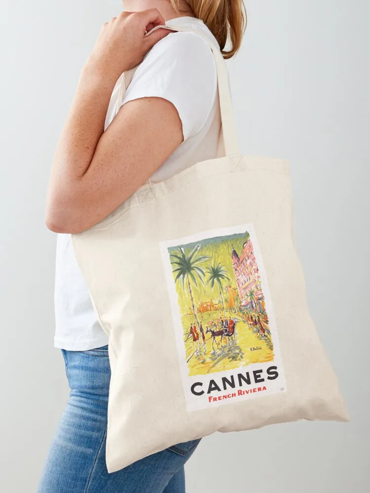 

1958 CANNES French Riviera Travel Poster Tote Bag Customizable tote bag Canvas bag cute tote reusable shopping bags