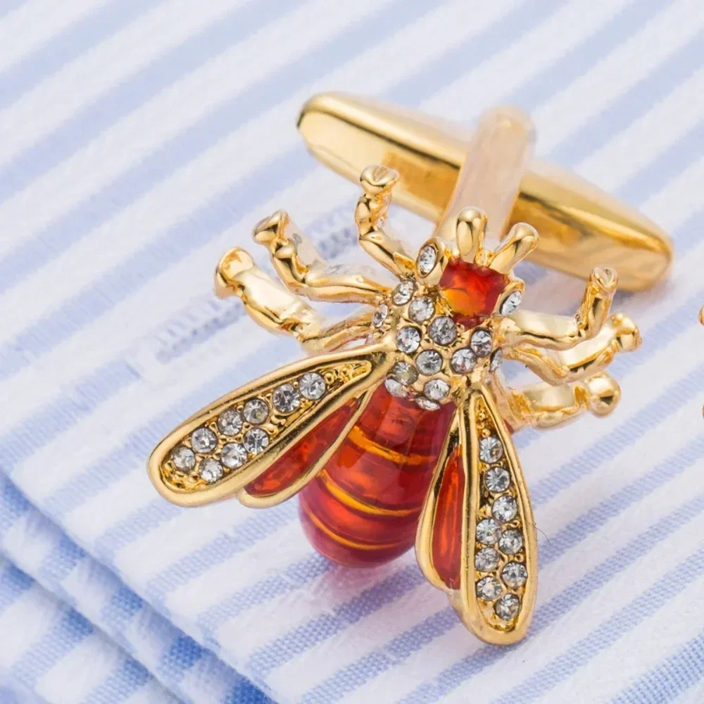 Metal Cufflinks Copper French Shirt Suit Men\'s Party Daily Casual Dating  High-quality Classic Bee Cufflink