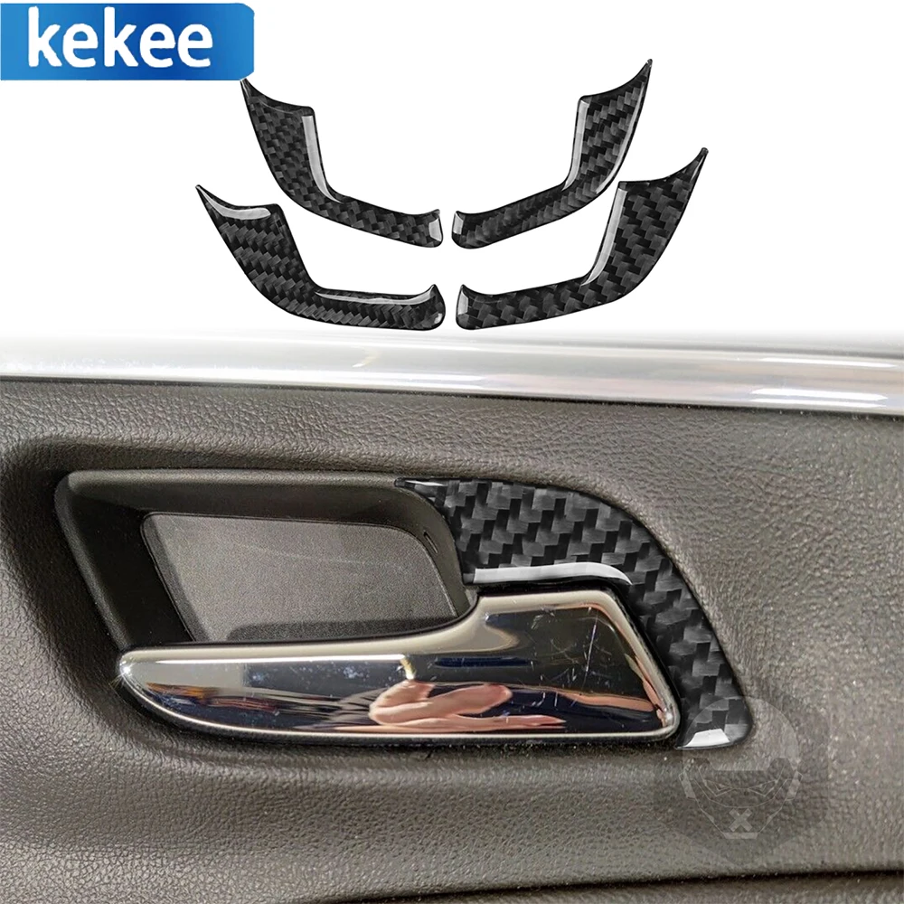 For Chevrolet Impala 2014-up Real Carbon Fiber Car Door Bowl Handle Trim Frame Sticker Decoration Auto Interior Accessories