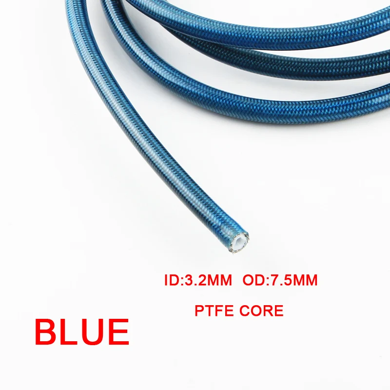 AN3 5m/lot Braided Stainless Steel PTFE Brake Line Hose FLUID HYDRAULIC Precise Brake Hose PU Cover Motorcycle Gas Oil Fuel Line