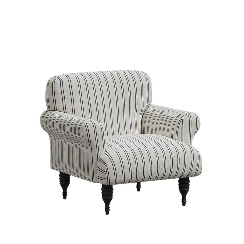

Retro tiger chair French, light luxury striped single sofa chair, high backrest request, lazy sofa chair