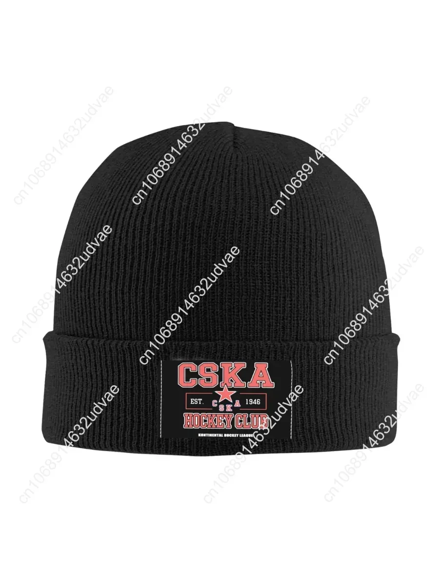 

Hc Cska Moscow Russian Hockey Club Knitted Beanie Hat Beanies Cap Design Hipster High Quality