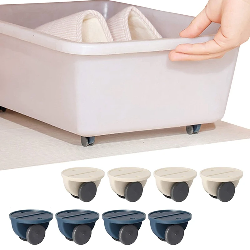 16 ชิ้นกาวล้อกล่องเก็บรอกเฟอร์นิเจอร์ลูกล้อลูกล้อคงที่ลูกล้อวางสําหรับ Home กล่องล้อ