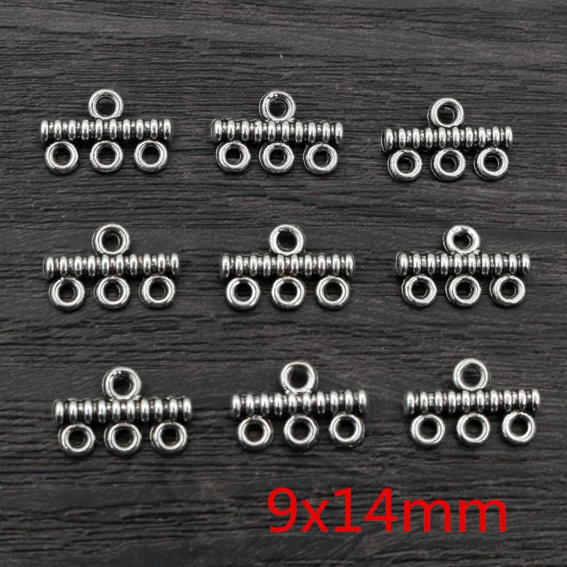 30pcs Antique Silver Plated Vintage Bar Rectangle Retro Connector Charm Pendant DIY Necklace Jewelry Findings Accessories