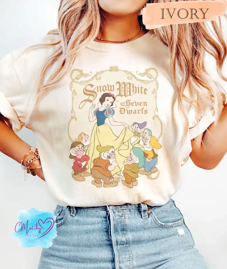 

Винтажная рубашка принцессы Белоснежки Диснея Рубашка принцессы Диснея Рубашка принцессы Disney Family Girls Trip Ретро Рубашка Диснейленд