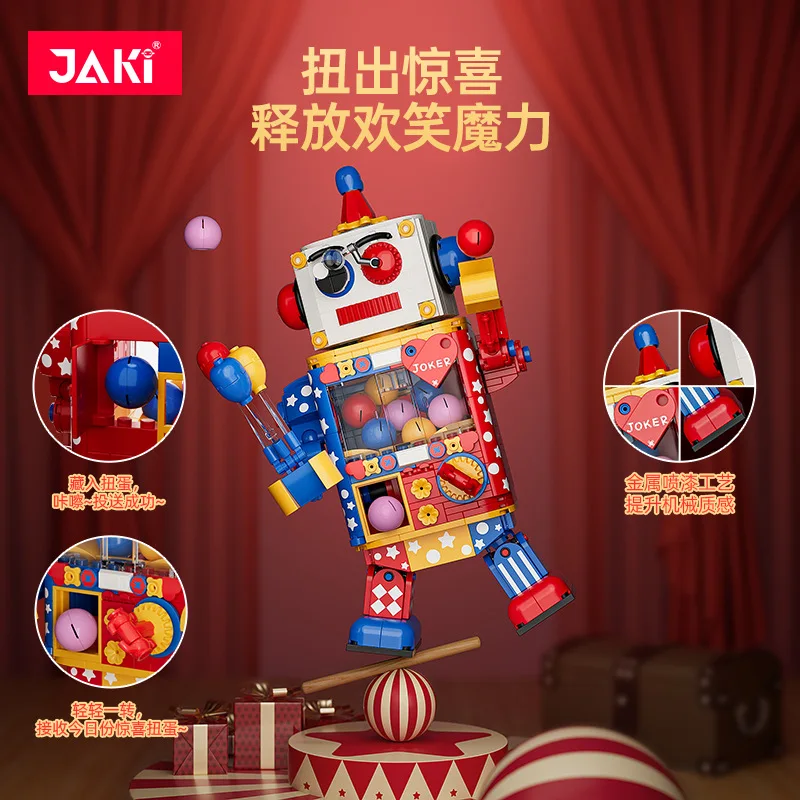 

JAKI Creative Small Particle Puzzle Assembly Bricks, Egg Twisting Robot Kids Handmade Building Blocks,DIY Birthday Gifts Toy