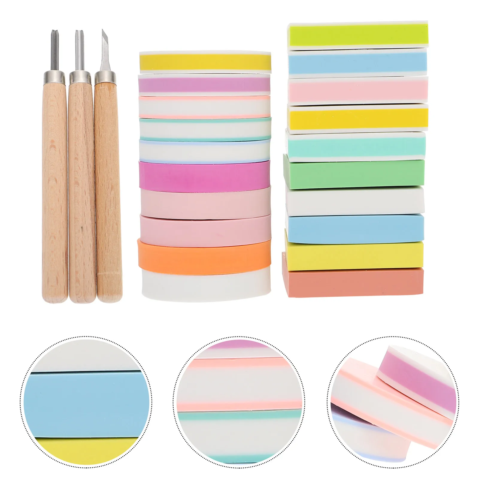 

Creative Rubber Stamp Material Bag Complete Carving Tools Durable PVC Supplies DIY Block Printing Stamp Making Craft Hobbyist