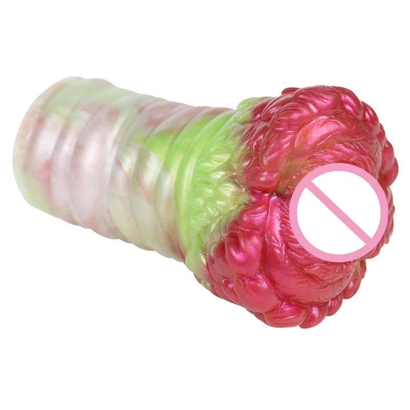 16*9*7.5cm Monster Sheep Puffy Vagina Anus Stroker Dual Channel 3D Pocket Pussy Male Masturbator Adult Sex Toys Manual Trainer