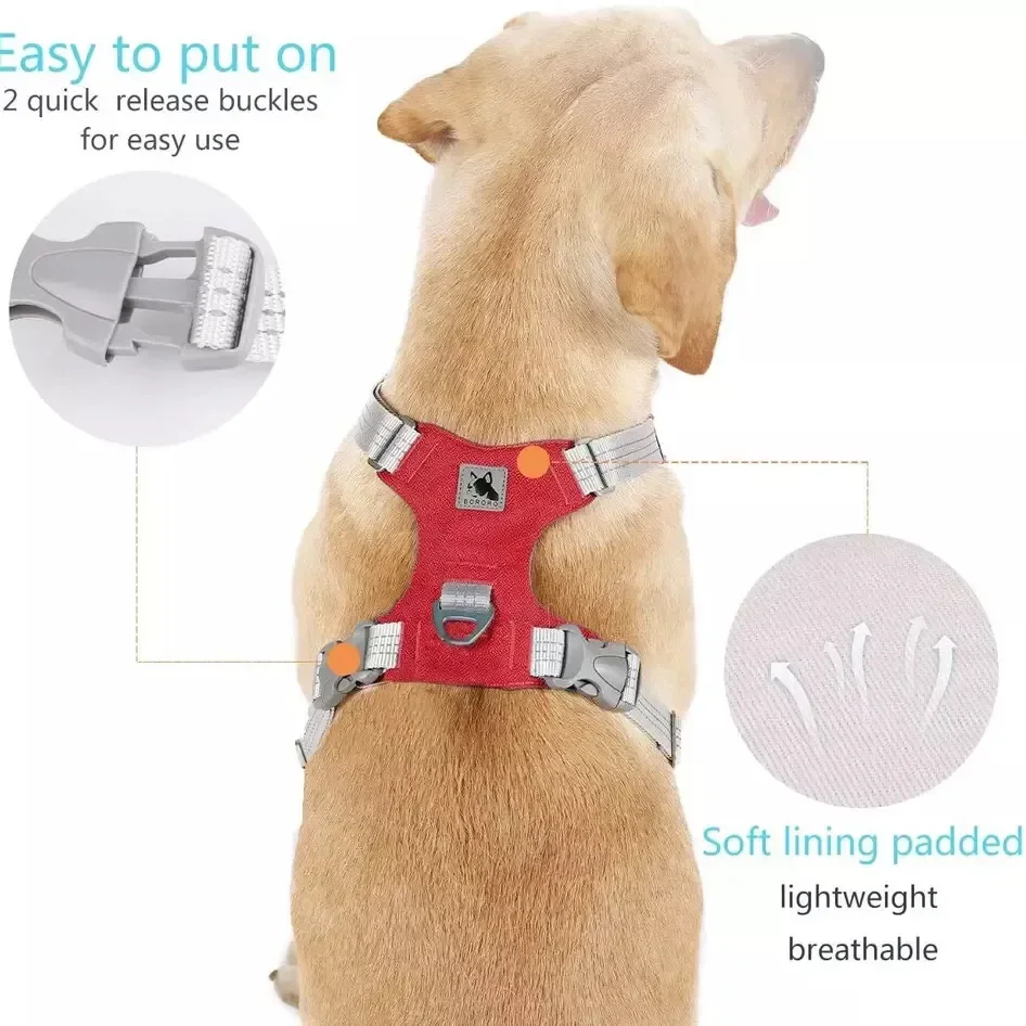 Pet Dog Harness Adjustable Reflective Dog Chest Strap Vest For Small Medium Large Dogs Outdoor Training Protective Dog Harness