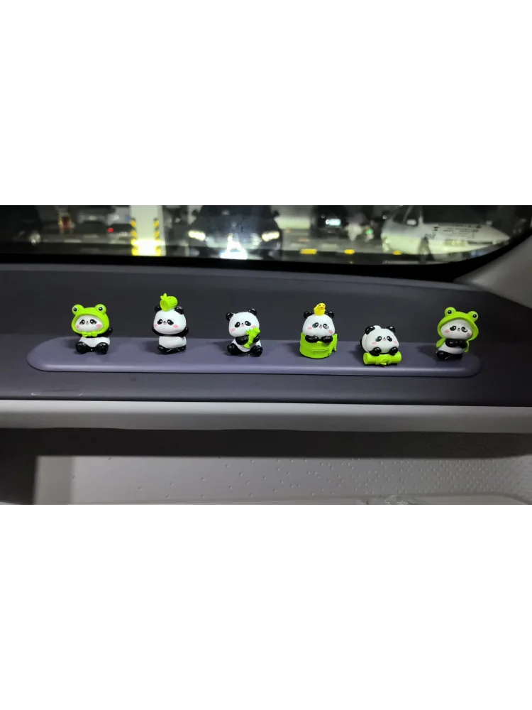 6 Stück Kawaii Panda Auto-Armaturenbrett-Figuren, Niedliche Harz-Mini-Ornamente, Innendekoration, Schreibtisch- und Heimdekoration, Geschenk für Frauen, SUV, Auto – Detail 13