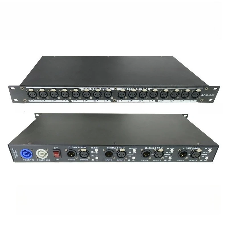 

16 RDM Signal Amplifier 2 in 8 Out Stage Light Signal Extender Tiger MA2 Console Signal Box