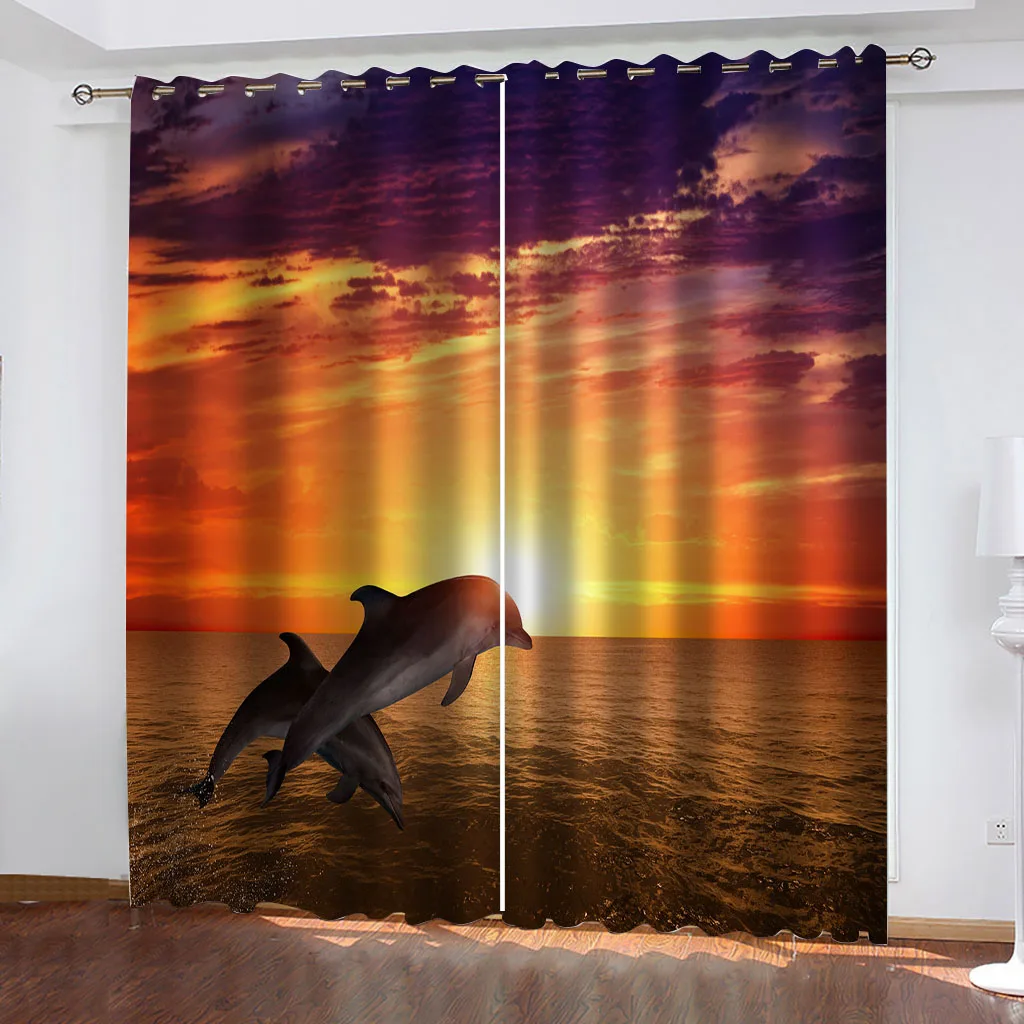 Blackout Curtains Custom 3D Printed Twilight View Pattern Window Curtain For Bedroom Living Room Balcony Fashion