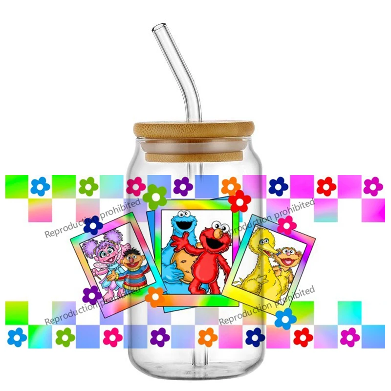 

Awesome American animated characters 3D Sticker Decals UV DTF For 16oz Libbey Glass Cup Mug Coffee Car Wrap DIY