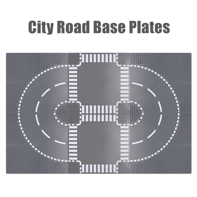

2 шт. дорожные опорные плиты для городских уличных строительных блоков, 10 x 10 дюймов, кирпичные пластины «сделай сам», совместимые с крупными брендами