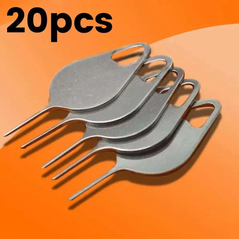 20 pezzi universale per rimozione vassoio scheda SIM espulsione perno chiave strumento espulsore apri ago in acciaio inossidabile per la maggior parte dei telefoni cellulari smartphone