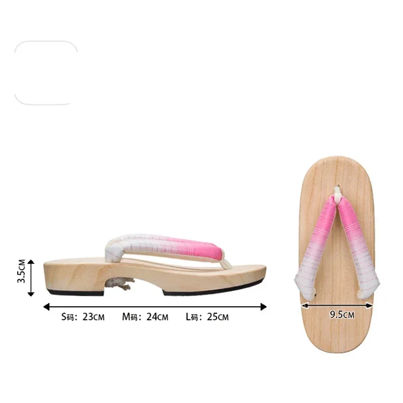 Meetlife Women Japanese Geta Clogs Traditional Samurai Candy Yukata Crude Wooden Flip Flops Toe Shoes Oriental Sandals Slipp MN1