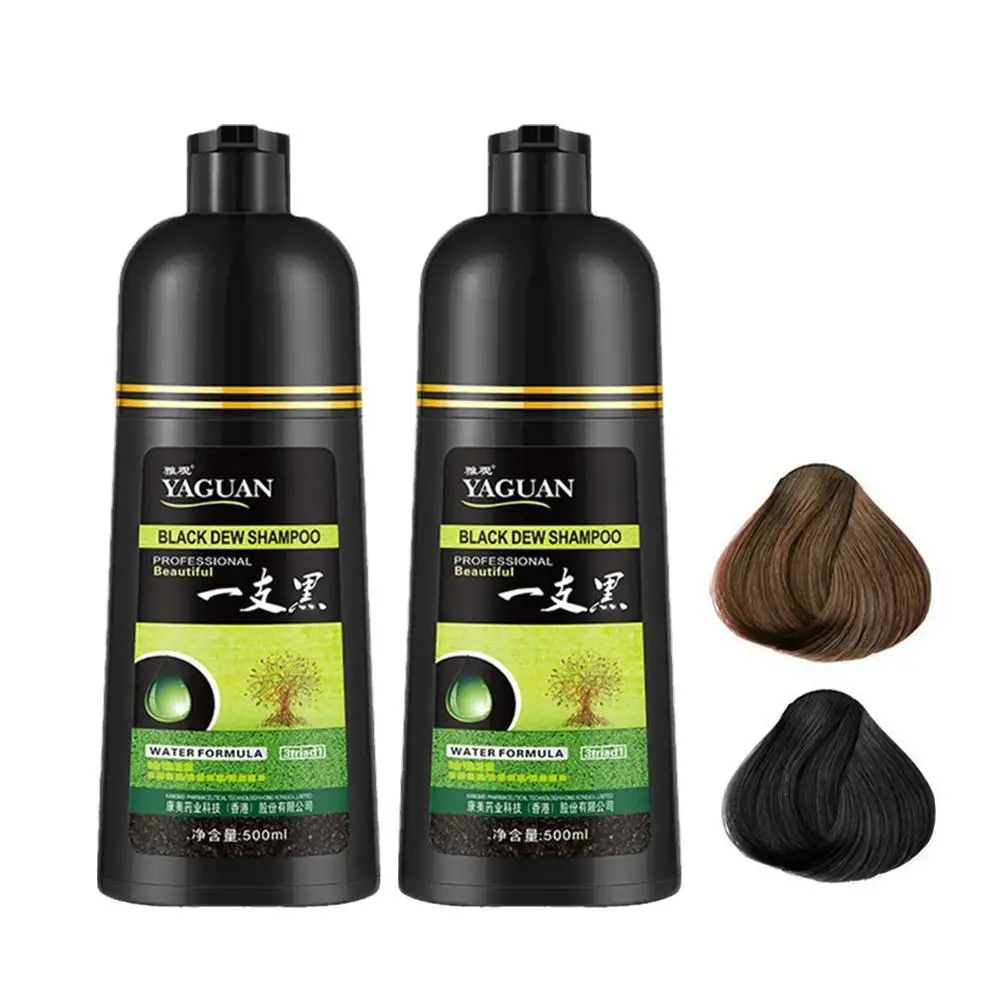 500ml White Hair Darkening Shampoo Black Hair Dye Shampoo Natural Fast  Hair Coloring Shampoo Brown Natural Shampoo