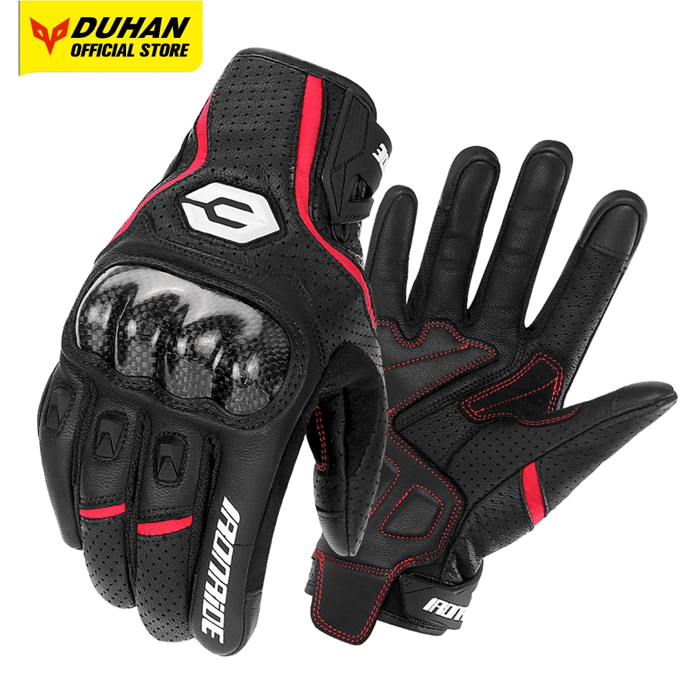 Gants de moto en cuir pour hommes et femmes, maille respirante, écran tactile, motocross, extérieur, scooter, cyclisme, gants de protection, nouveau