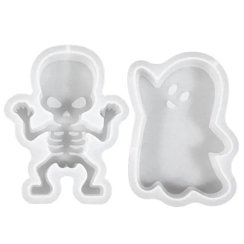 Halloween Candle Silicone Molds Horror Ghost Silicone Candle Frame Tealight Candle Mold Easy To Demould Candle Making shapes