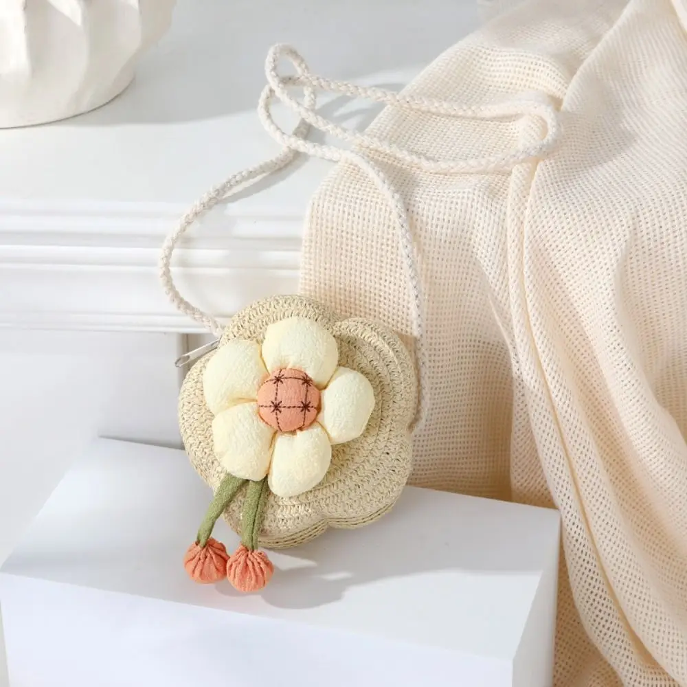 

Новая соломенная сумка через плечо с цветочным принтом, тканая сумка на плечо для девочек