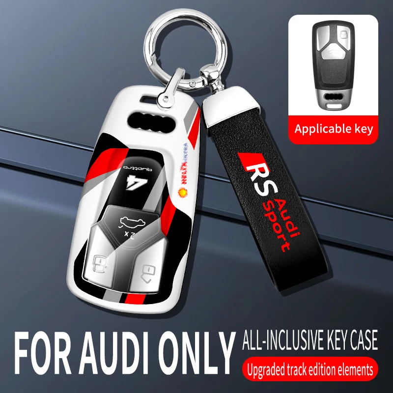 New Fashion ABS+TPU Car Remote Key Case Bag For For Audi A4 A5 B9  Q5 8W Q7 S4 TT 8S S5 RS TFSI Key Housing accessories