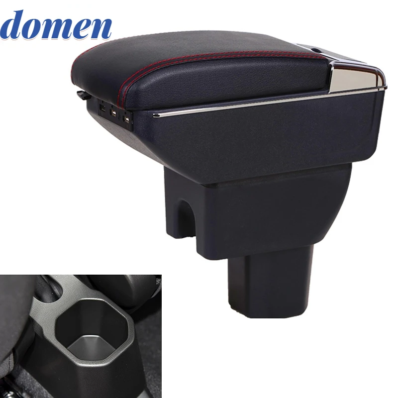 

For Suzuki Ignis 2016 - 2021 Armrest Box Dual Layer Central Store Content Retractable PU Leather Cup Holder Ashtray Accessories