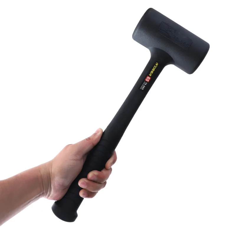 Rubber Shockproof Hammer Wear-resistant Anti-skid Hammer Round Head No Rebound Shock-absorbing Hammer Practical Hand Tools