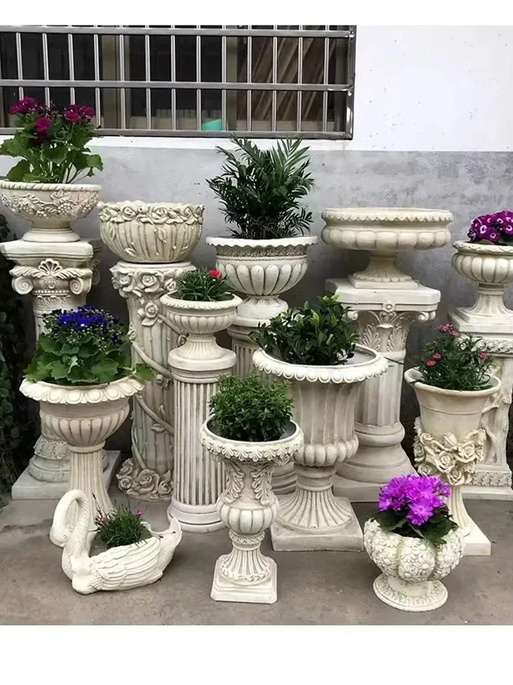Precast Garden Cement Concrete Planter Pot Mold for Sale Plastic Planter Mould DIY Gardening Decoration Tool