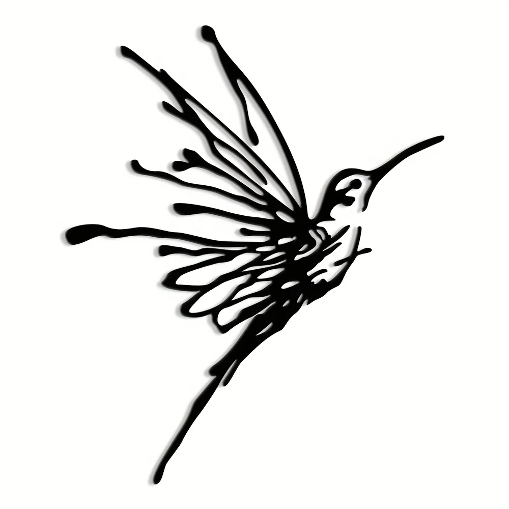 1pc Metal Hummingbird Wall Decor - Detachable Realistic Bird for /Outdoor,, - Elegant -Themed Decoration Suitable for Botanical