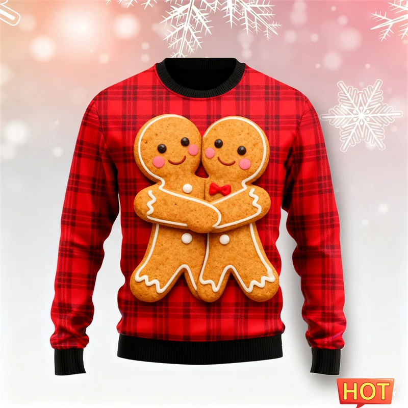 الزنجبيل رجل سترة عيد الميلاد القبيحة للرجال الملابس سانتا سترة قبيحة عيد الميلاد عطلة حفلة طاقم الرقبة البلوز ملابس حريمي #5