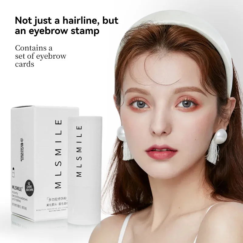 One Step-Kit de tampons en poudre pour les sourcils, contour longue durée, 2 pinceaux, 10 pochoirs