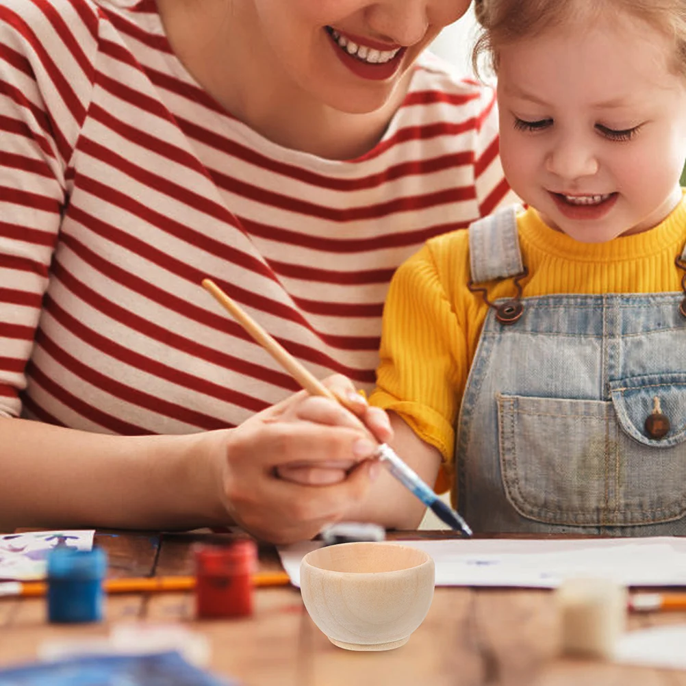

12 Pcs Tiny Bowls Wooden Playthings Mini Small Simulated Kitchen Toys For Decor Child