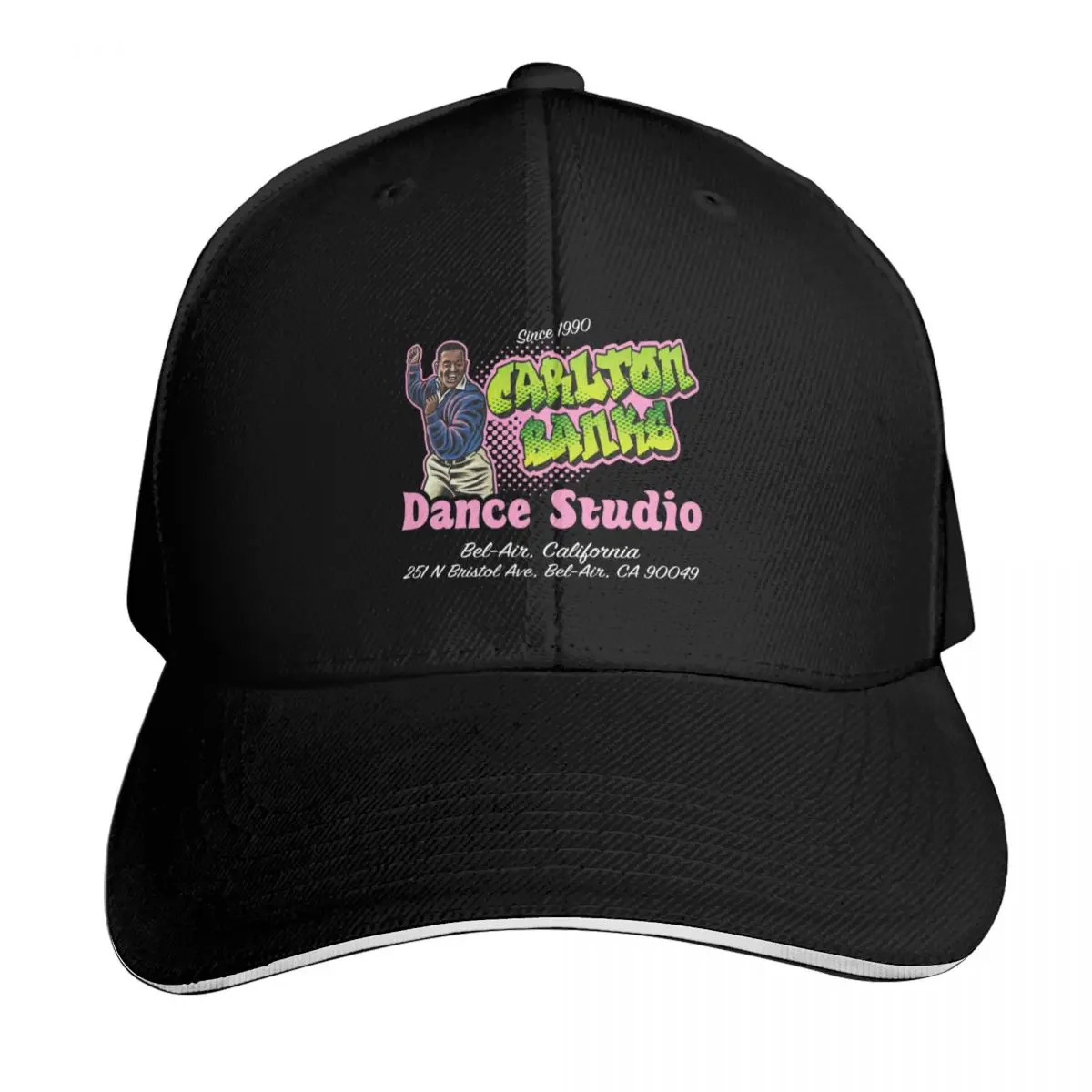 Carlton Banks Dance Studio Baseball Cap Quick Dry Performance Cotton Twill Breathable Contrast Two Tone Brim