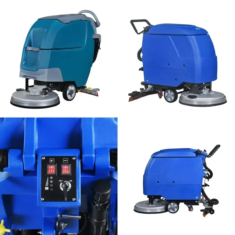 Cordless Electric Industrial Floor Washer Manual Walking Best Cleaning Machine