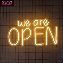 Custom Neon Open Sign We are Open Sign Outdoor For Business Led Lights Custom Open Neon Sign