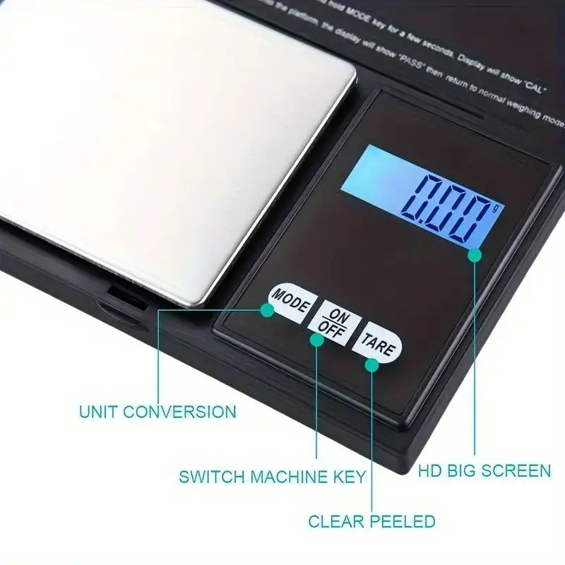 1pc Jewelry Mini Stainless Steel Electronic Scale Digital Pocket Scale Gold Gram Balance Weight Scale Portable Pocket Scale