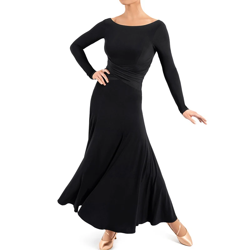 

New Modern Dance Practice Dress Chiffon Ballroom Dance Performance Costume Latin Dance Professional Competition Dress VBH253