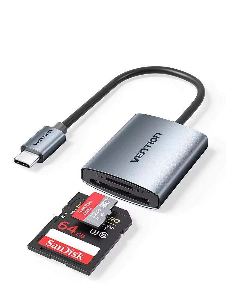 Czytnik kart Vention SD 4.0 312Mbps USB 3.0 Typ C Adapter Konwerter Kart Pamięci SD TF OTG dla iPhone 17 Samsung Laptop MacBook — zdjęcie produktu 7