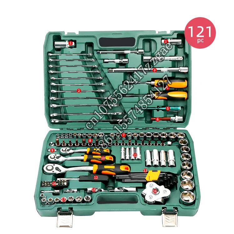 TFAUTENF 121 pieces  tools kit with different sockets and wrenches for home use and garage