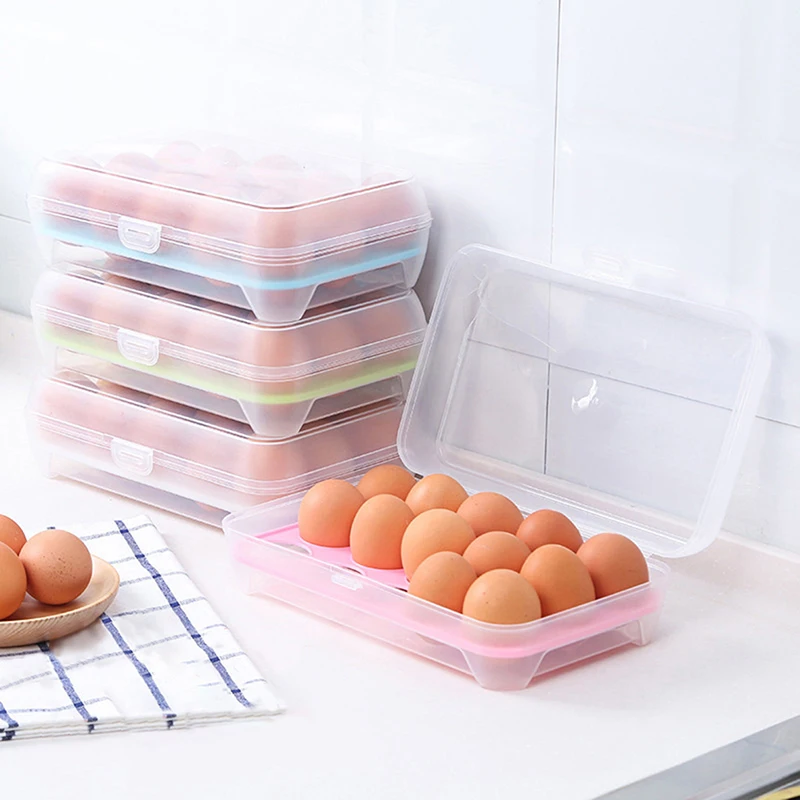 15 Grid Egg Storage Box Portable Egg Holder Container for Outdoor Camping Picnic Eggs Case Kitchen Supplies