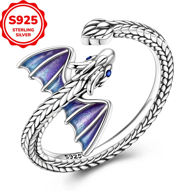 Authentic 925 sterling silver zircon dragon ring luxury ring jewelry design jewelry women's gift