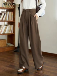 MISHOW traje pantalones casuales para mujer otoño 2023 coreano cintura alta sólido femenino longitud completa pantalones de pierna ancha Oficina señora MXC41K0435