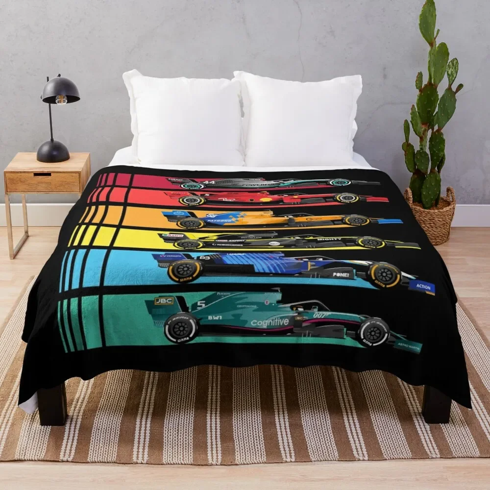 

Formula Racing Cars 2023 Throw Blanket Decorative Soft Throw Blanket for Couch Sofa